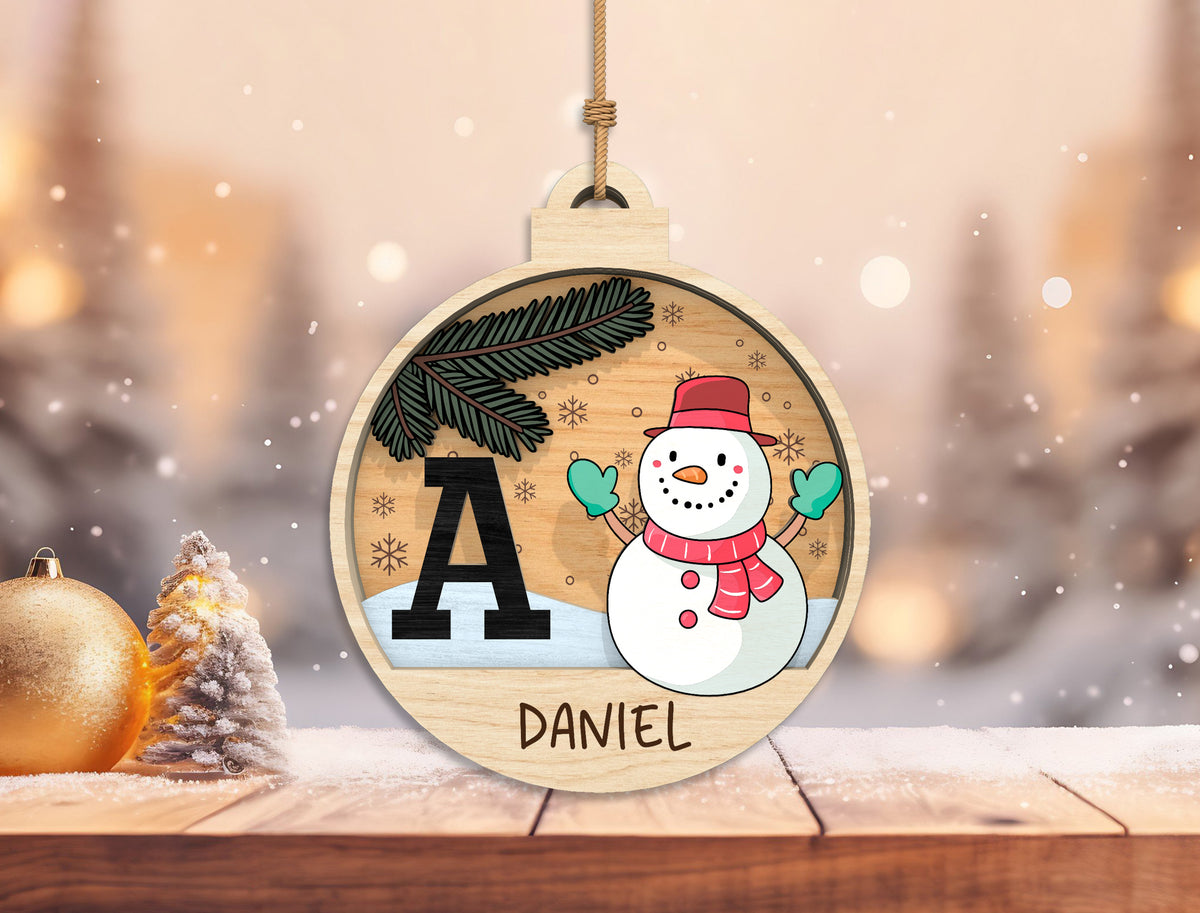 Personalized Christmas Alphabet Ornament SVG Laser Cut File 10