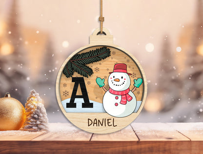 Personalized Christmas Alphabet Ornament SVG Laser Cut File 10