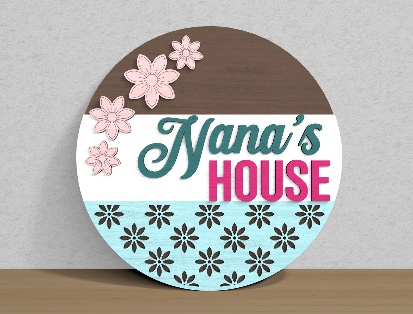 Grandma House Round Welcome Sign SVG Bundle for Glowforge and xTool