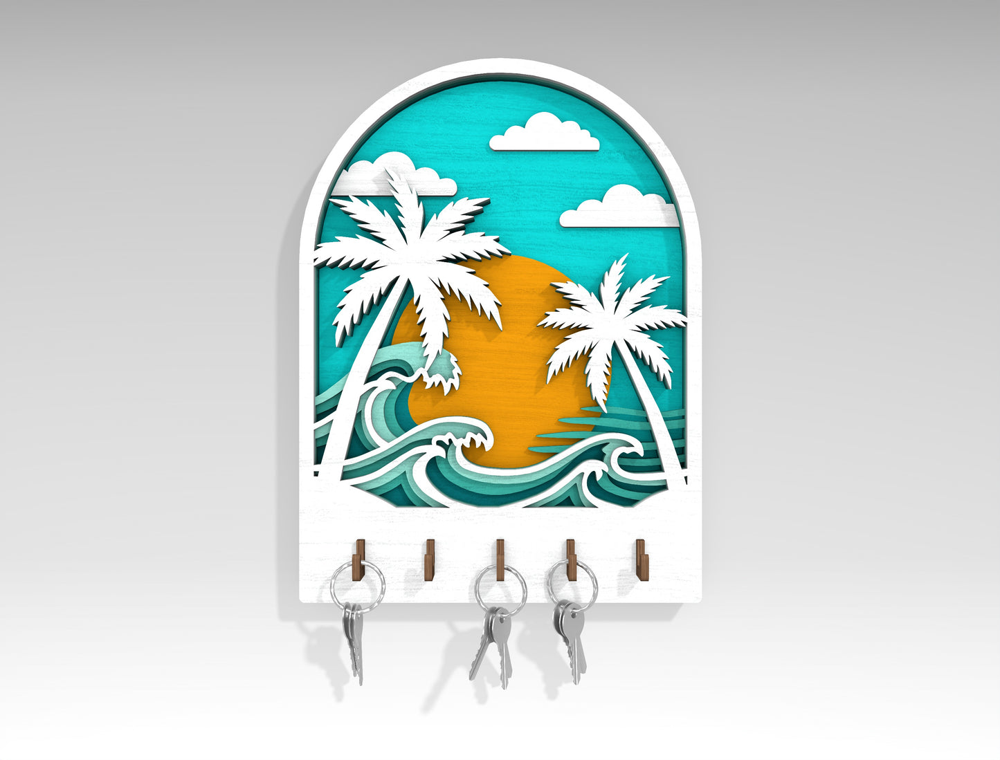 Coastal Key Holder SVG Bundle Laser Cut File for Glowforge Users