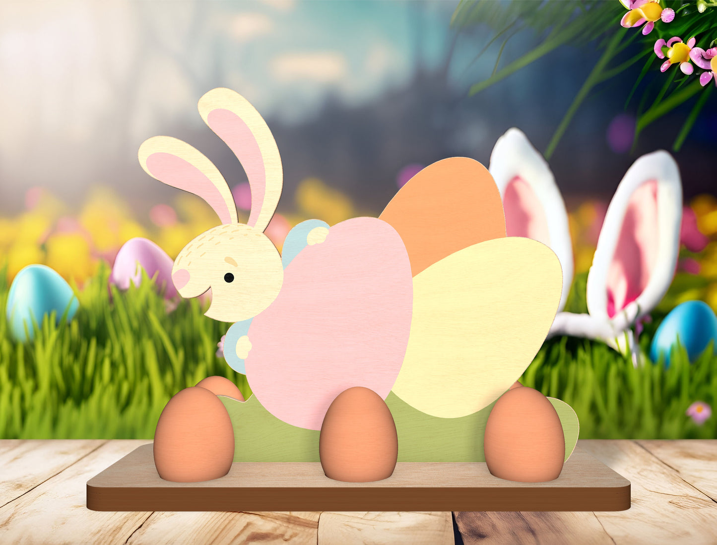 Easter Bunny Egg Holder SVG Spring Bunny Basket for Glowforge and xTool
