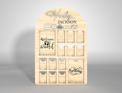 Personalized Baby Milestone Frame SVG for xTool and Glowforge