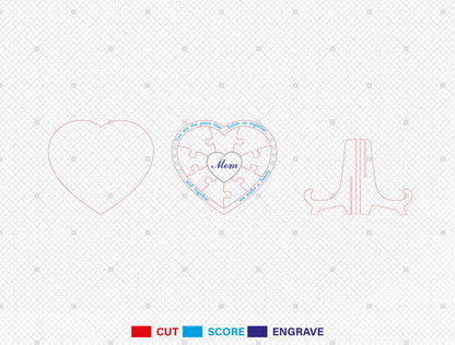 Personalized Mom Heart Sign SVG Custom Kids Name for Glowforge