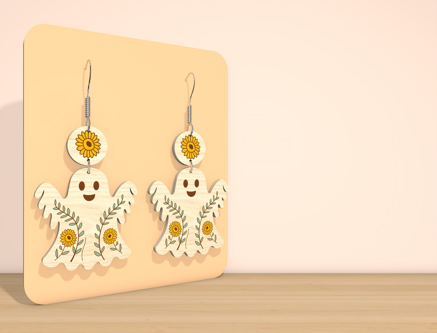 Ghost Sunflower Earrings SVG Bundle for Glowforge xTool LightBurn