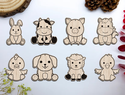 Cute Farm Animal Earrings SVG Laser Cut File for Glowforge
