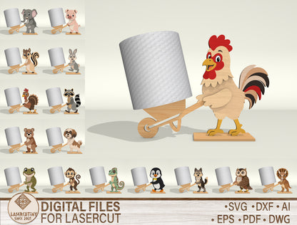 Animal Toilet Holder SVG Bundle for Glowforge, xTool, or LightBurn
