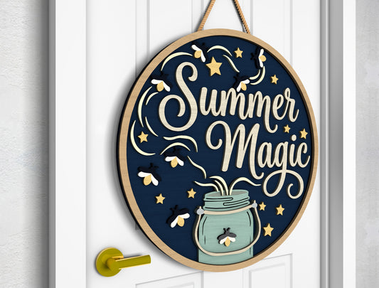 Summer Magic Firefly Sign SVG Laser Cut File for xTool