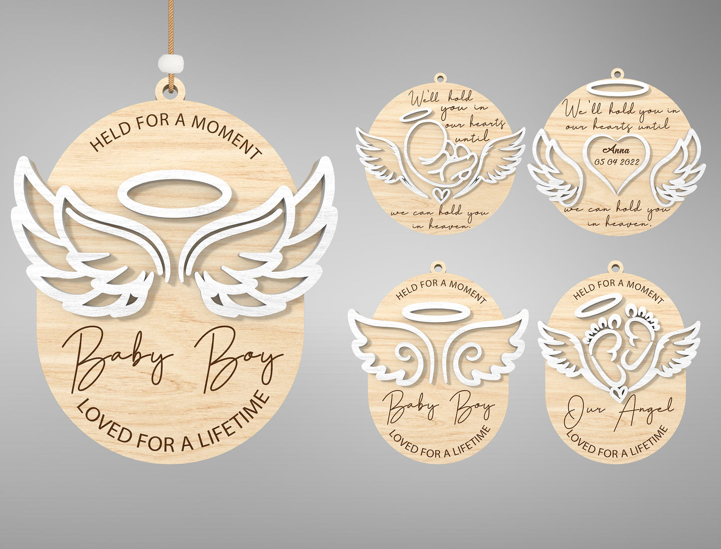 Miscarriage Memorial SVG Bundle Angel Wings for xTool and Glowforge