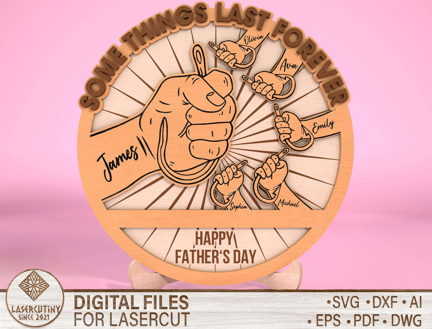 Father Son Fist Bump Sign Some Things Last Forever SVG Laser Cut File