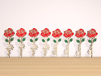 Rose Flower Box SVG Bundle 4 Boxes 15 Roses for Glowforge and xTool