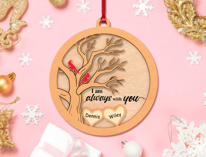 Personalized Cardinal Tree Ornament SVG Laser Cut File