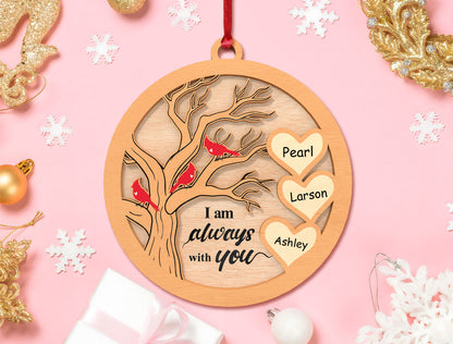 Personalized Cardinal Tree Ornament SVG Laser Cut File
