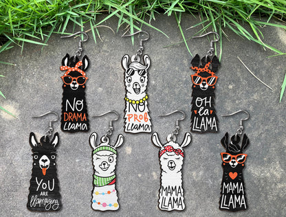 Funny Llama Earrings SVG Bundle Laser Cut File for LightBurn and xTool