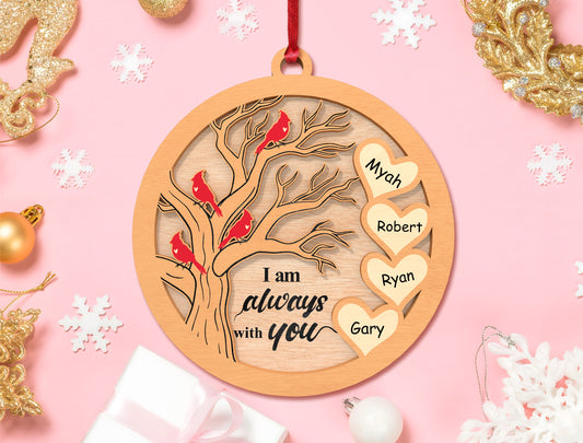 Personalized Cardinal Tree Ornament SVG Laser Cut File