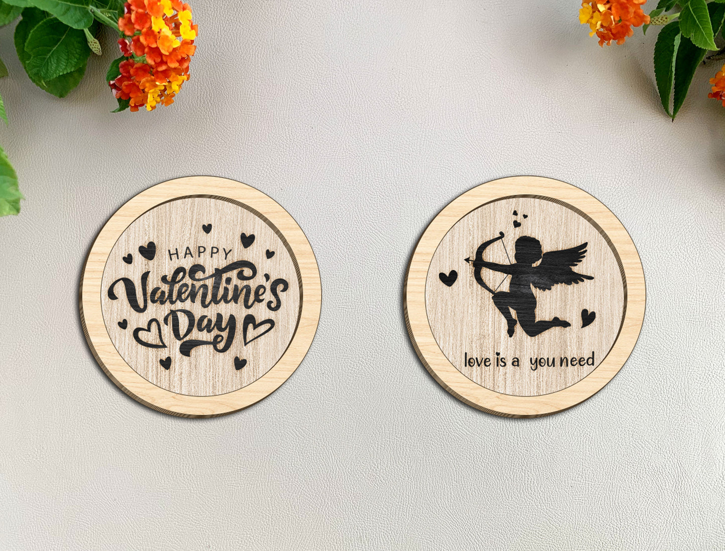 Round Wooden Sign SVG Bundle Laser Cut File for Glowforge