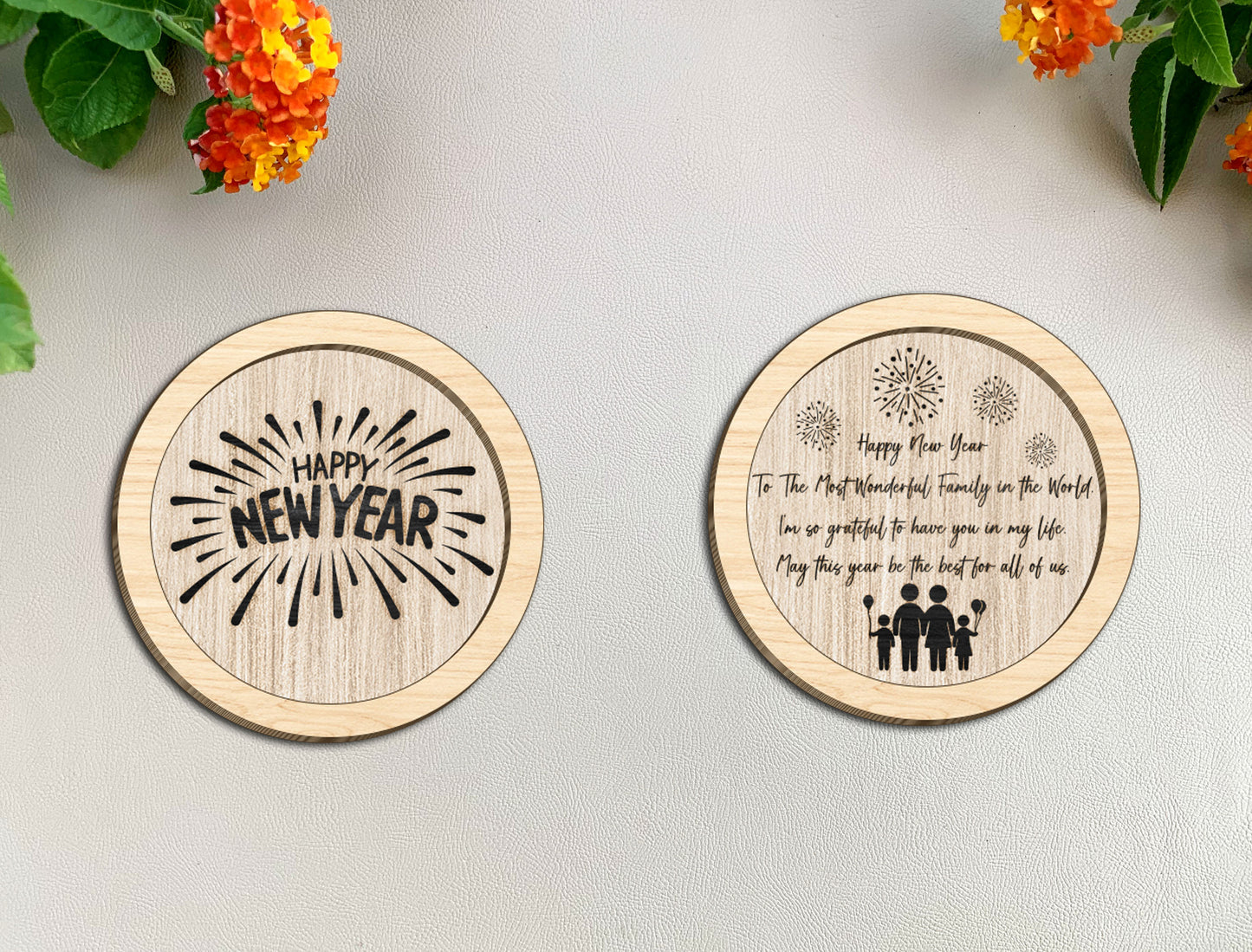 Round Wooden Sign SVG Bundle Laser Cut File for Glowforge