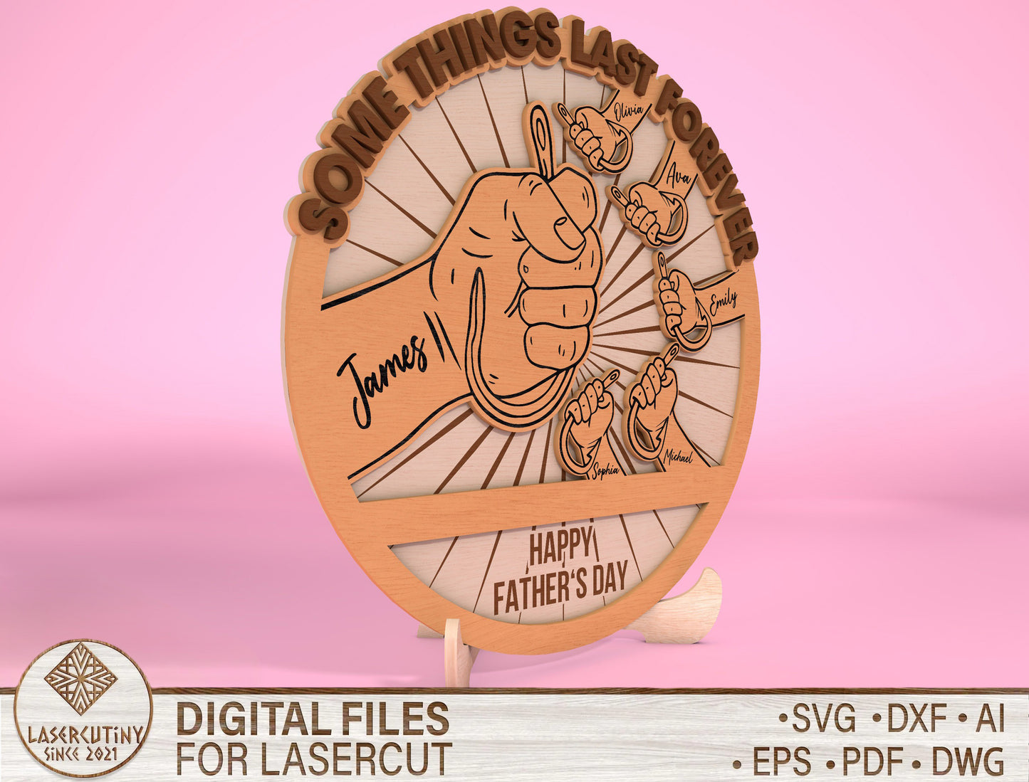 Father Son Fist Bump Sign Some Things Last Forever SVG Laser Cut File