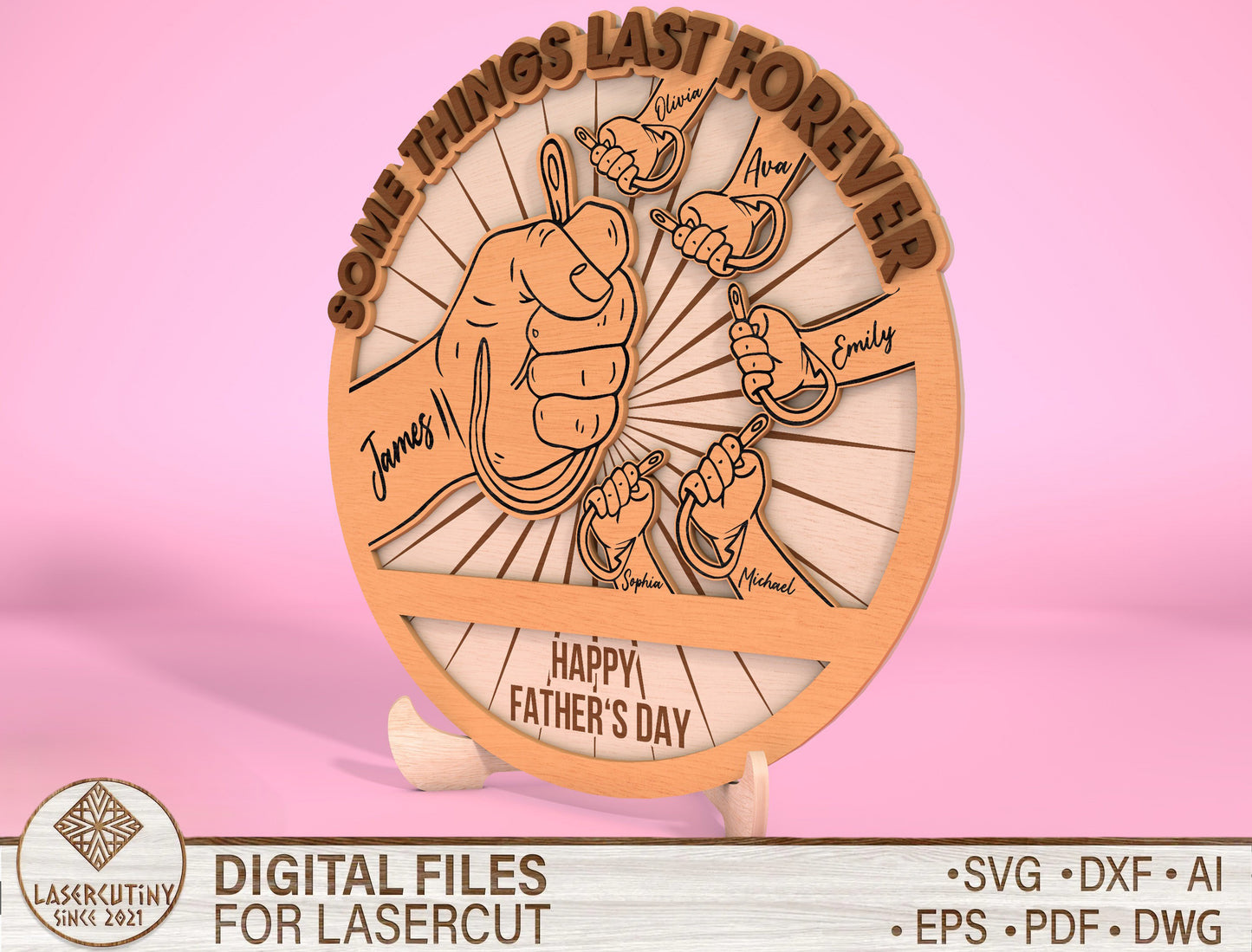 Father Son Fist Bump Sign Some Things Last Forever SVG Laser Cut File