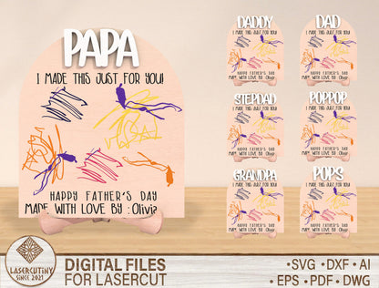 Father’s Day Drawing Sign SVG Laser Cut File for Glowforge and xTool