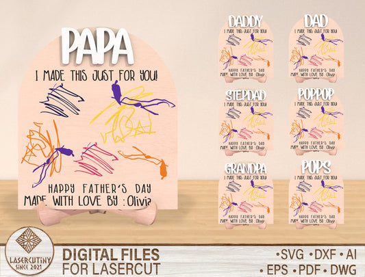 Father’s Day Drawing Sign SVG Laser Cut File for Glowforge and xTool