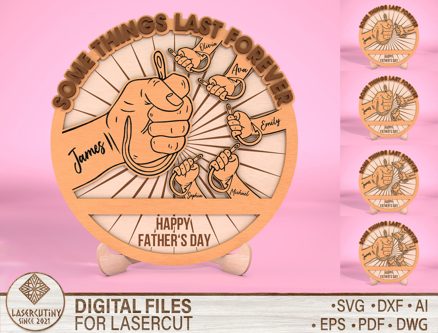 Father Son Fist Bump Sign Some Things Last Forever SVG Laser Cut File