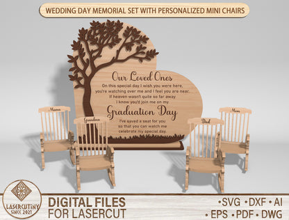 Graduation Memorial Display SVG Laser Cut File for Glowforge and xTool