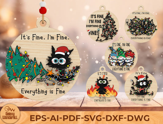 Funny Christmas Quote Round Ornament Laser Cut File | Ready to Cut | Glowforge, xTool, LightBurn, etc.