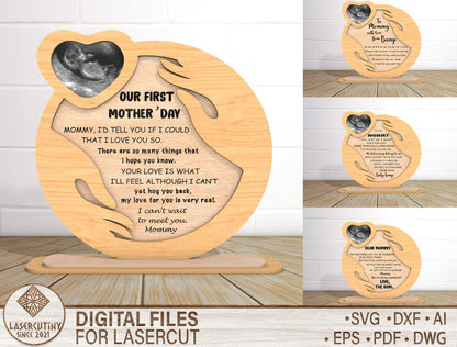 Our First Mother's Day Photo Frame SVG for Glowforge and xTool