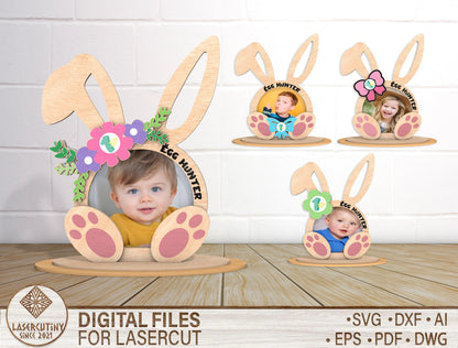 Easter Bunny Photo Stand SVG Kids Easter Photo Holder for LightBurn