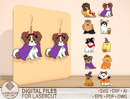 Halloween Dog Earrings SVG Bundle for Glowforge xTool LightBurn 10 Designs