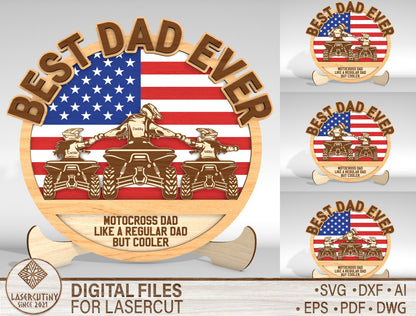 Motocross Dad Sign SVG Laser Cut File for Glowforge and LightBurn