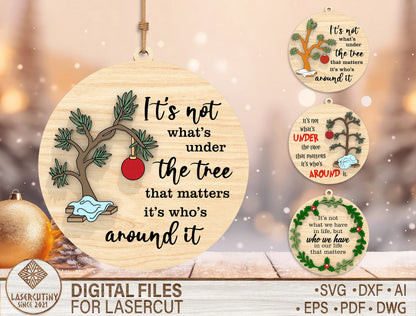 Charlie Brown Christmas Tree Quote Ornament SVG Bundle 1