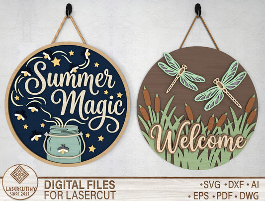 Summer Magic Firefly Sign SVG Laser Cut File for xTool