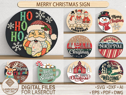 Merry Christmas Door Sign SVG Bundle 1