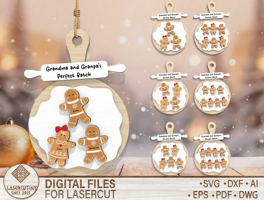 Personalized Grandkids Gingerbread Ornament SVG 1