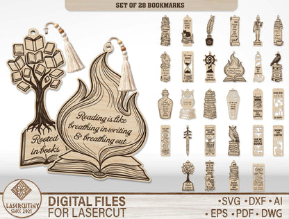 Bookmark SVG Bundle 28 Designs for Glowforge and xTool