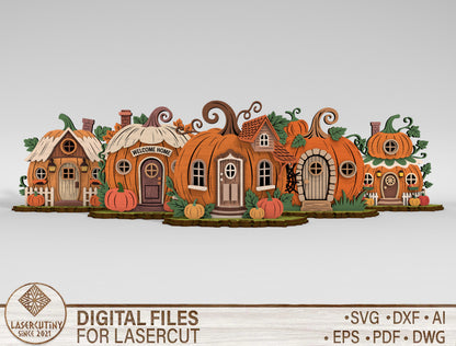 Pumpkin House Multilayer SVG for Glowforge xTool LightBurn