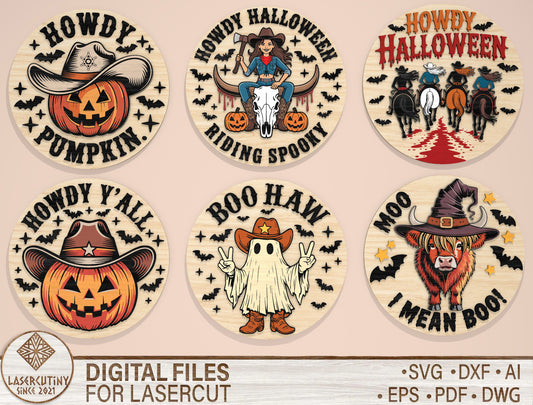 Howdy Halloween SVG Bundle Laser Cut File for Glowforge and xTool