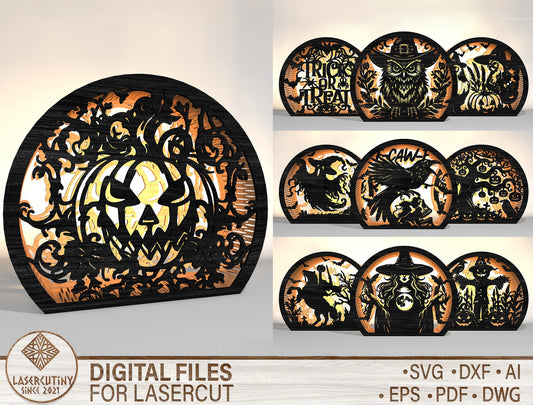 Spooky Halloween Lantern SVG Bundle 10 Designs for xTool Glowforge LightBurn