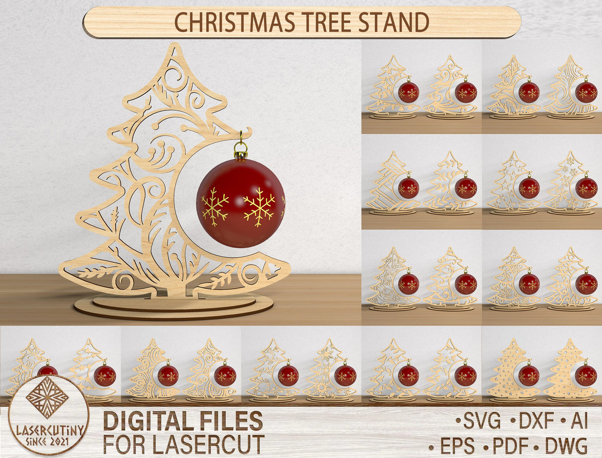 Christmas Ornament Display Stand SVG Bundle 22 Laser Cut Designs
