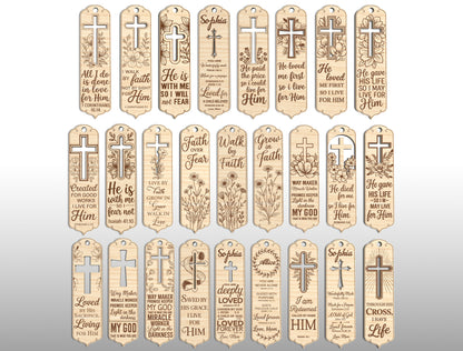 Bible Bookmark Cross SVG 26 Designs Laser Cut for LightBurn and Glowforge