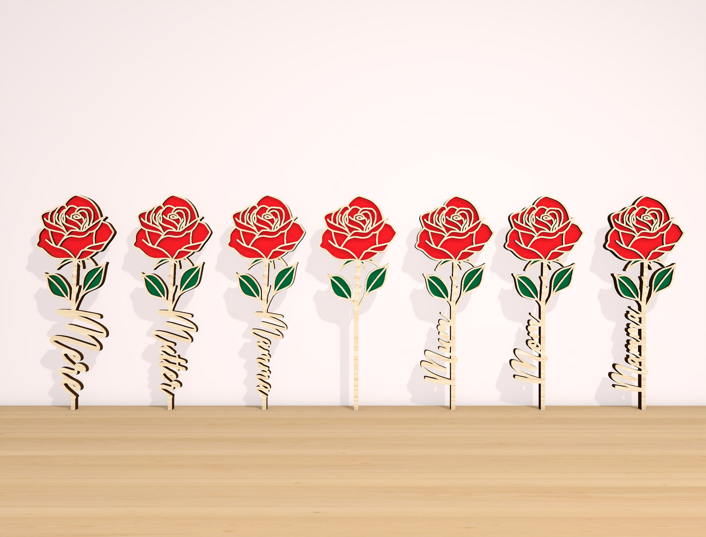 Rose Flower Box SVG Bundle 4 Boxes 15 Roses for Glowforge and xTool