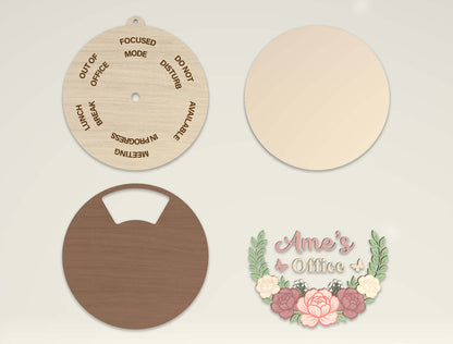 Personalized Office Door Sign SVG Bundle for Glowforge and LightBurn