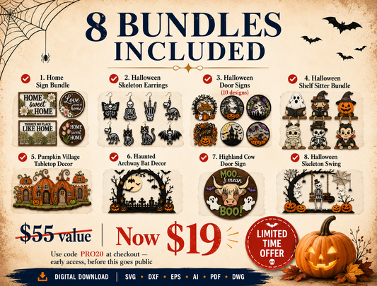 Halloween Pro Pack – 8 Laser Cut Bundles + Assembly Guides (Exclusive Offer)