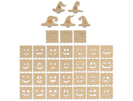 Halloween Pumpkin Face Lantern SVG Bundle Laser Cut File | 35 Pumpkin Face Designs | Spooky Light Decor | Glowforge, xTool, LightBurn, etc.