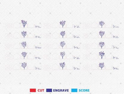 Floral Envelope Stand Sign SVG Bundle for Glowforge and xTool