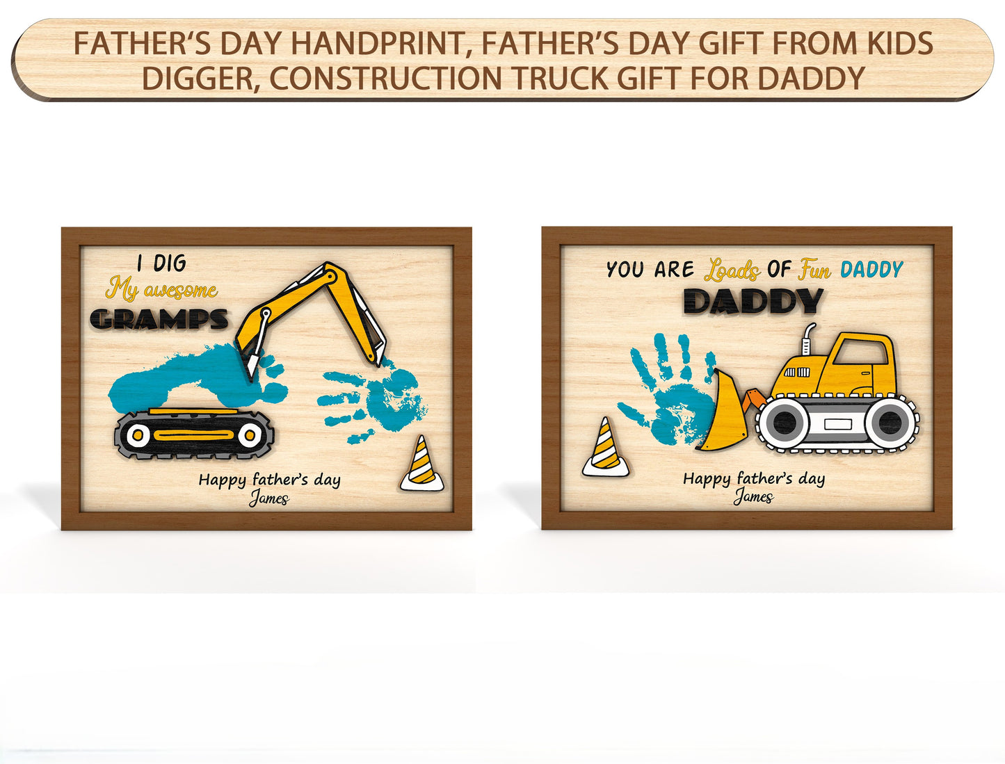 Construction Truck Handprint SVG Laser Cut File for Glowforge