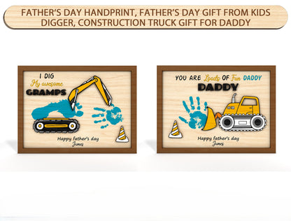Construction Truck Handprint SVG Laser Cut File for Glowforge