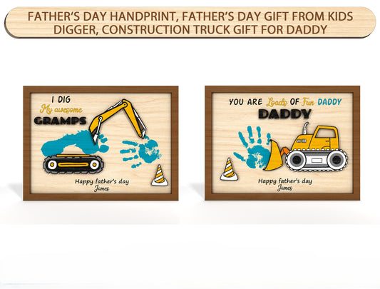 Construction Truck Handprint SVG Laser Cut File for Glowforge