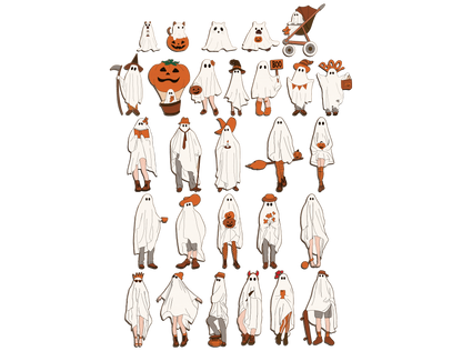 Halloween Ghost Family Pumpkin Sign SVG Bundle for Glowforge xTool LightBurn